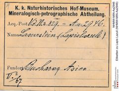 Etiketten zu Lapis Lazuli (NHMW-MIN-Aa2946)